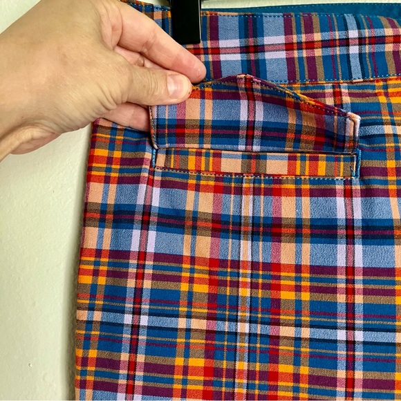 ANTHROPOLOGIE Mauve Flared Plaid Pants Size 6 - Picture 6 of 15